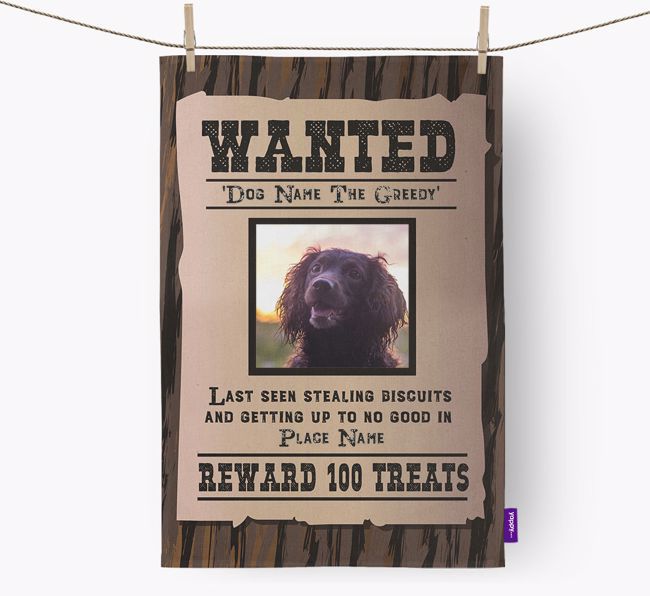 'Wanted Poster' - {breedFullName} Photo Upload Tea Towel